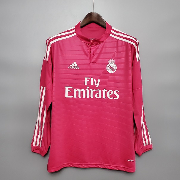 AAA Quality Real Madrid 14/15 Away Pink Long Soccer Jersey